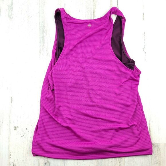 Prana Women's Sleeveless Scoop Neck Top Burnout Double Layer pink SZ S - Picture 2 of 6